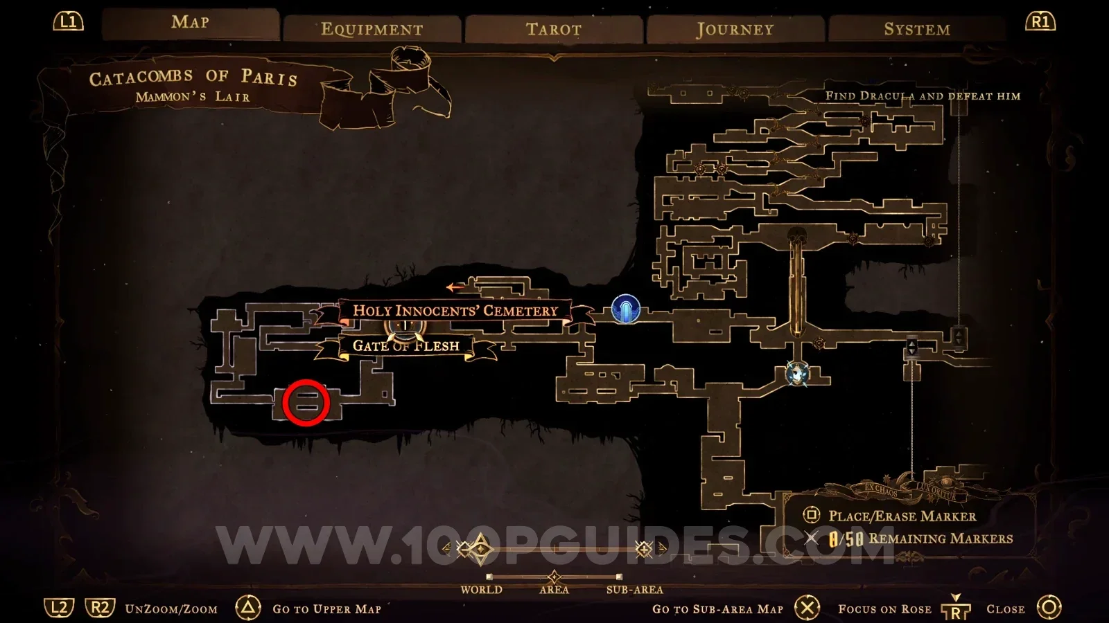 Castlevania: Belmont's Curse Catacombs of Paris: the way left to the Oozing Eye relic