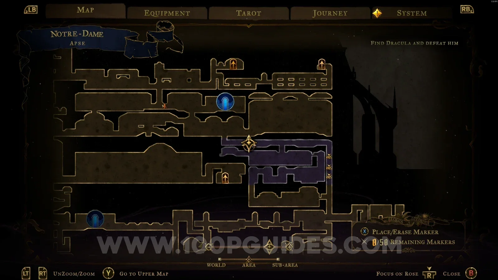 Castlevania Belmonts Curse Apse: map location of XP Statues #18 and #19