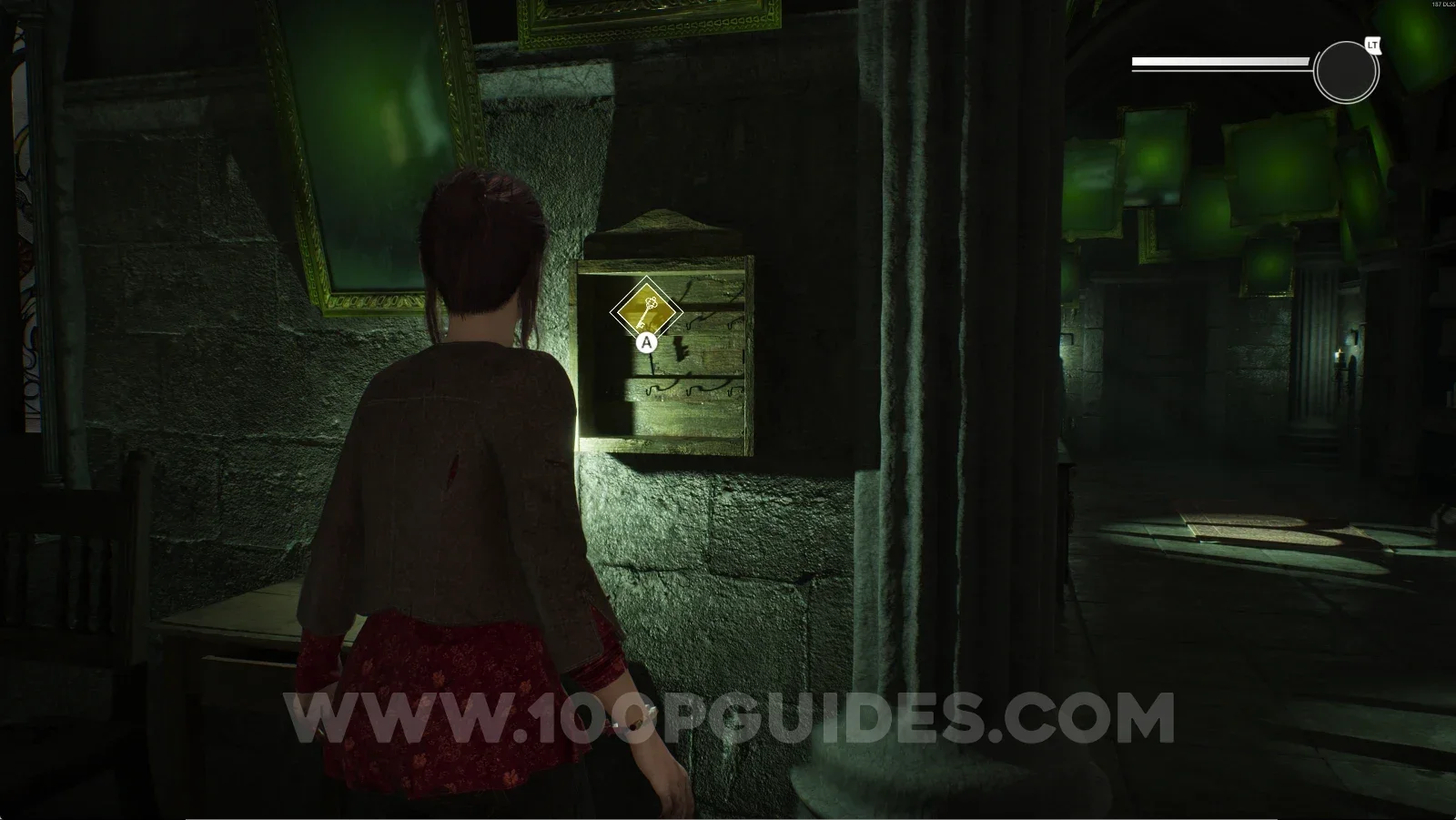 Remothered: Red Nuns Legacy Convent: the Old Key revealed on the right side of the corridor