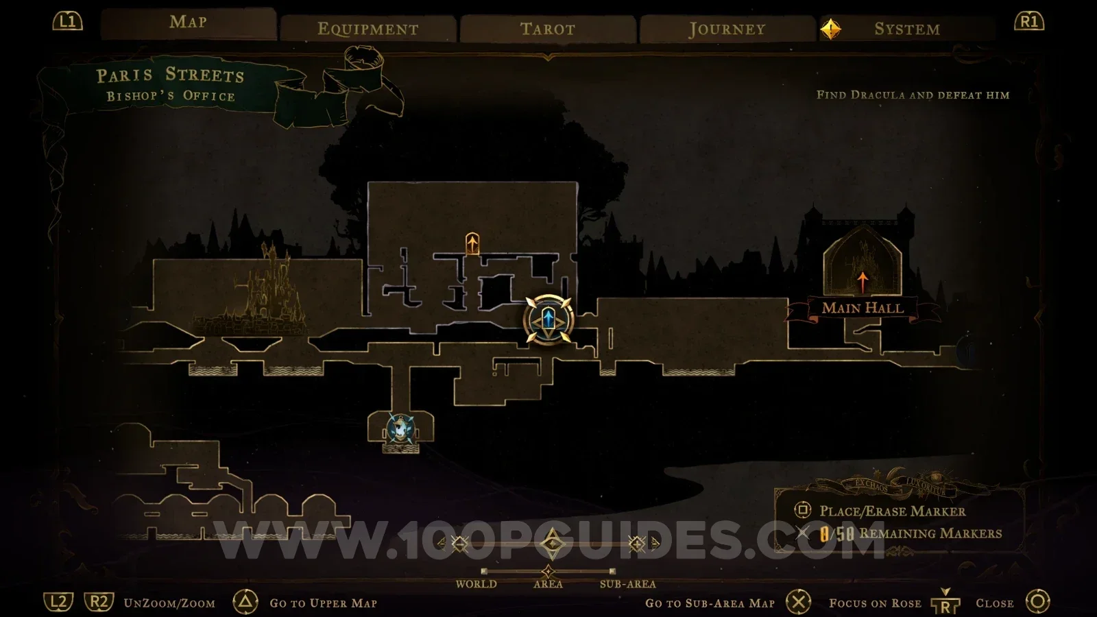 Castlevania Belmont's Curse Paris Streets: Bishop's Office, location of the Hospital Relic clue
