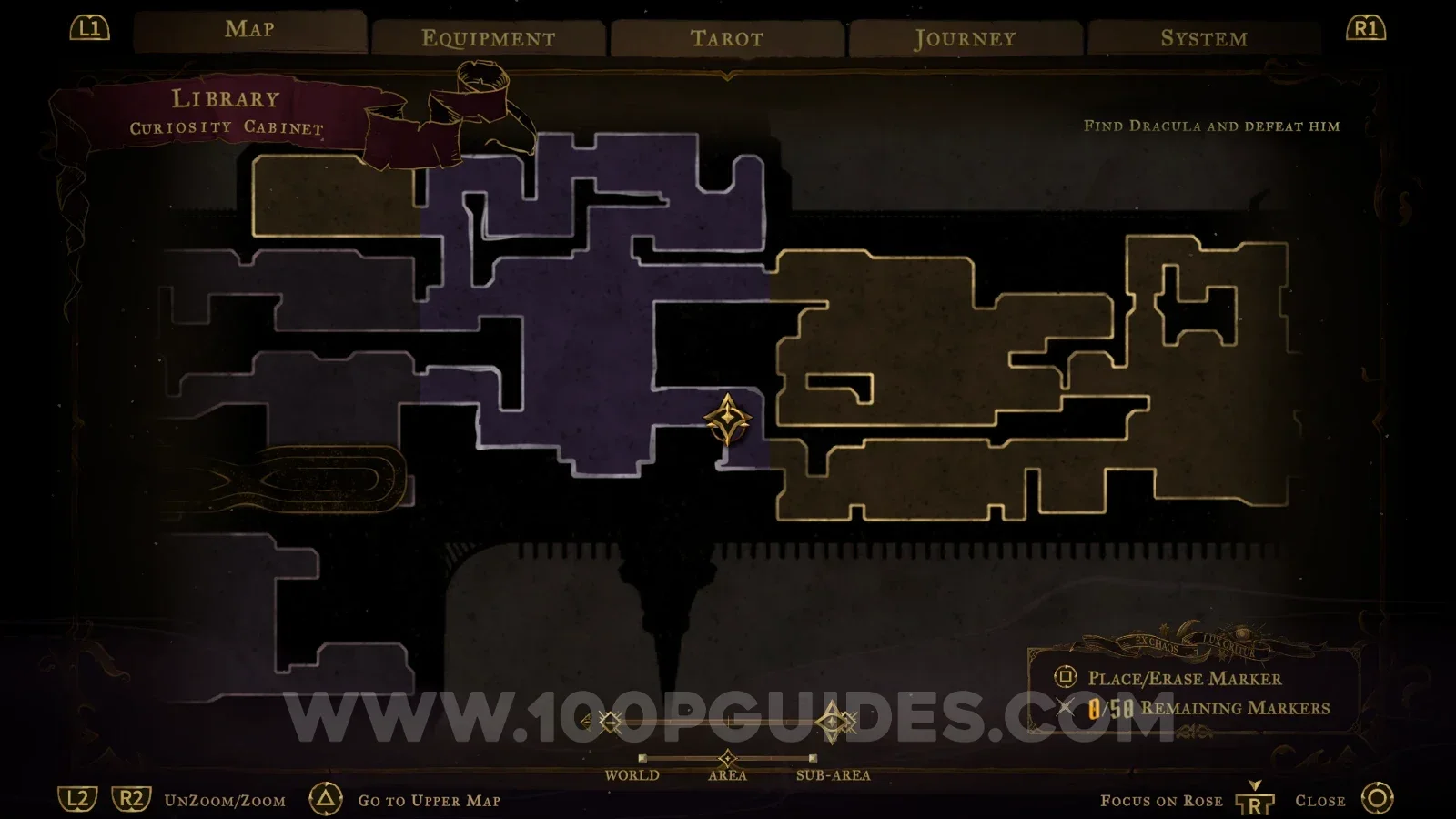 Castlevania Belmonts Curse Curiosity Cabinet: interacting with the first lever in the Library