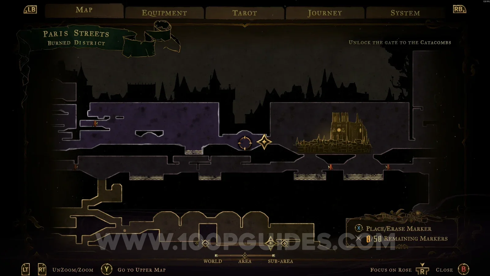 Castlevania Belmonts Curse Burned District: map marking the area of Mirror of Life #3
