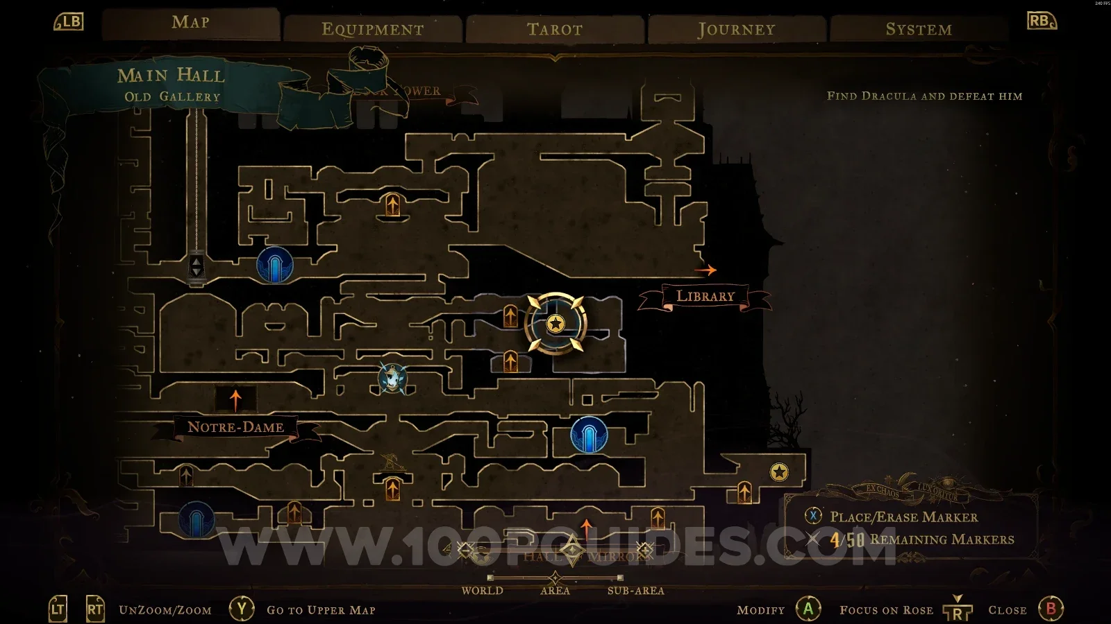 Castlevania Belmonts Curse Old Gallery: map marking the area of Red Book #6
