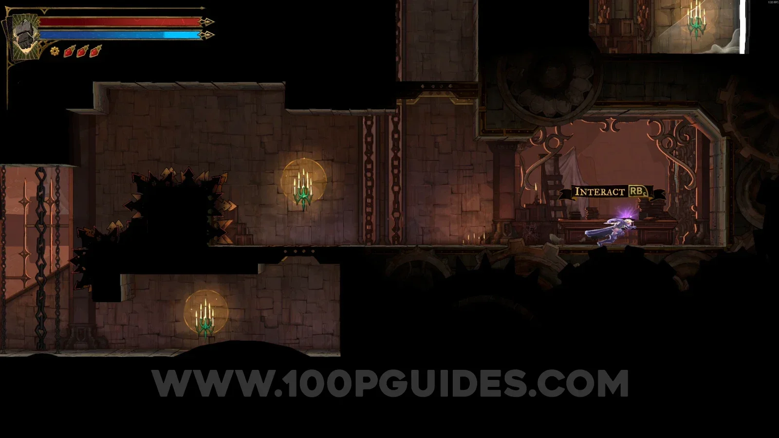 Castlevania Belmont's Curse Daedalus Crossing: Clue The Builder on the right side down the platforms