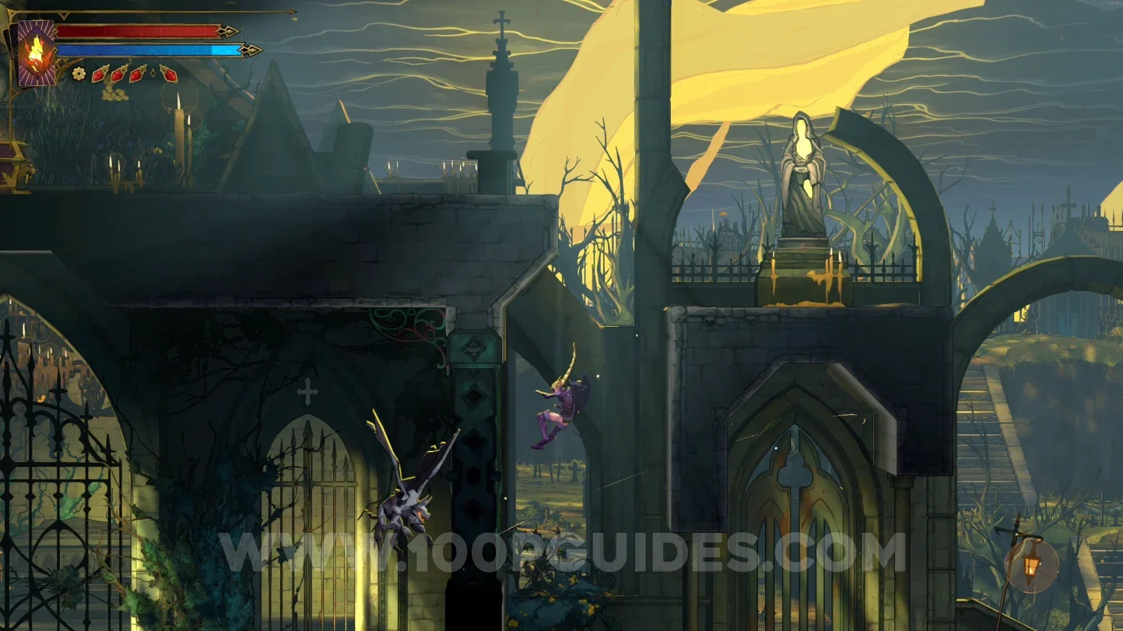 Castlevania Belmonts Curse Fountain Of The Innocents: XP Statue #34 in the marked area