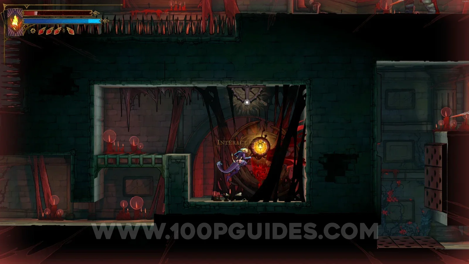 Castlevania Belmonts Curse Pillaged Tombs: the spot holding the Trembling Eye relic