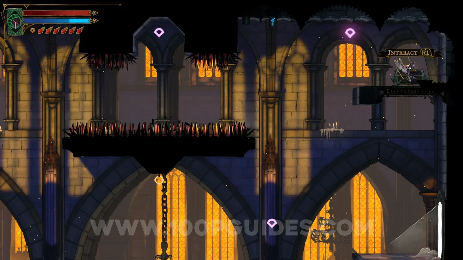 Castlevania Belmonts Curse Nave: reaching the marked area from the lower part of the map