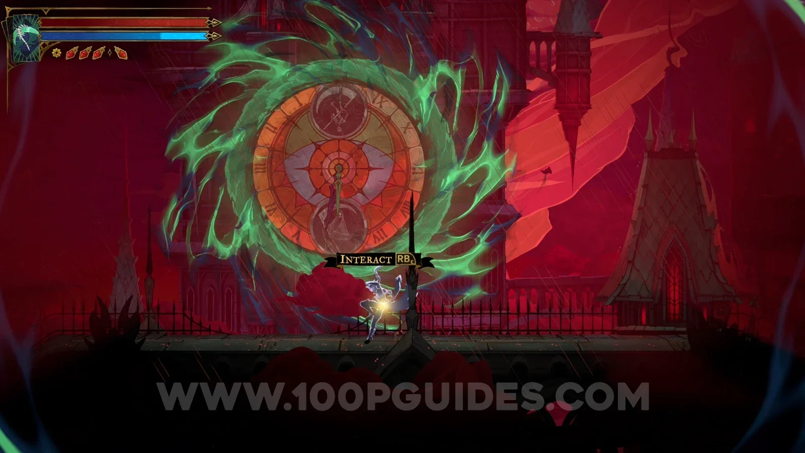 Castlevania Belmont's Curse Clock Tower Bridge: interacting with the clock to avoid Death's trap