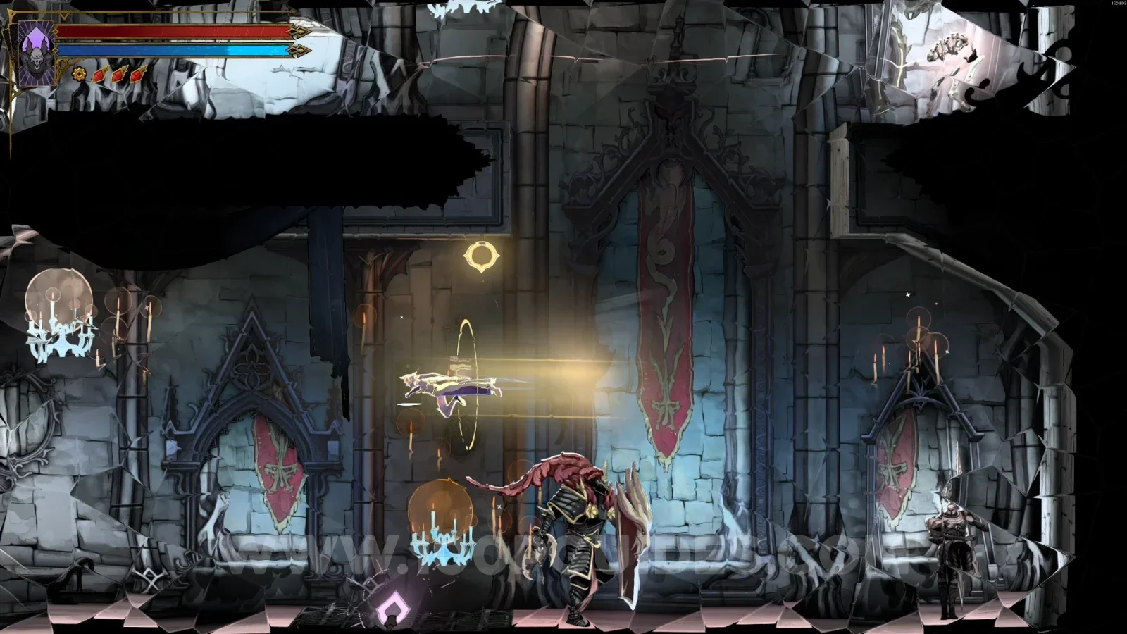 Castlevania Belmonts Curse Hall of Mirrors: going further down toward the left side of the area