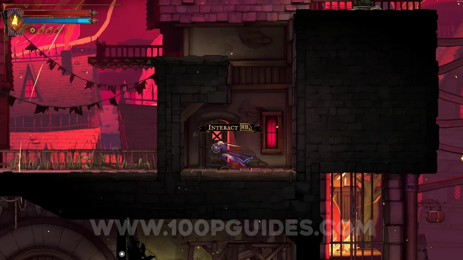Castlevania Belmonts Curse Street Of The Tomb Masons: diving down to the door near XP Statue #1