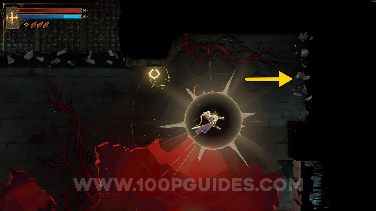Castlevania Belmonts Curse Collapsed Path Of Orpheus: using the Arcane Whip to reach XP Statue #61