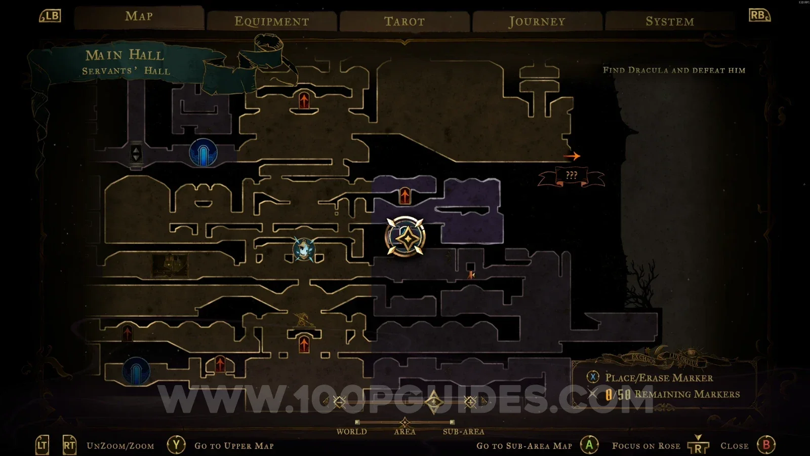 Castlevania Belmonts Curse Old Gallery: map location of the red door leading to the Jewel Knuckles