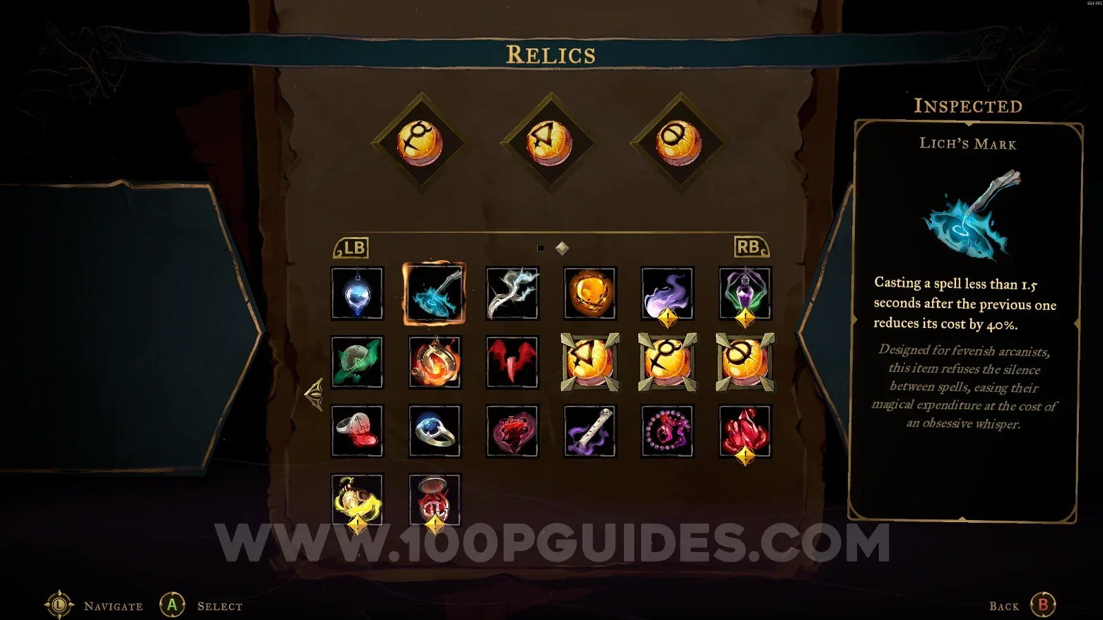 Castlevania Belmonts Curse: the Lich's Mark relic chest in the upper part of the Rhetoric Shelves