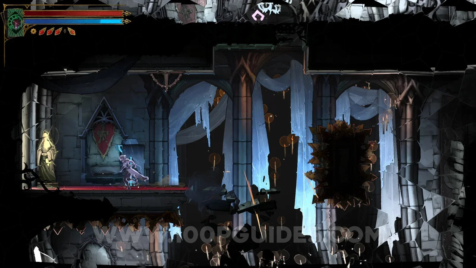 Castlevania Belmonts Curse Threshold Of Vision: XP Statue #143 in the marked area