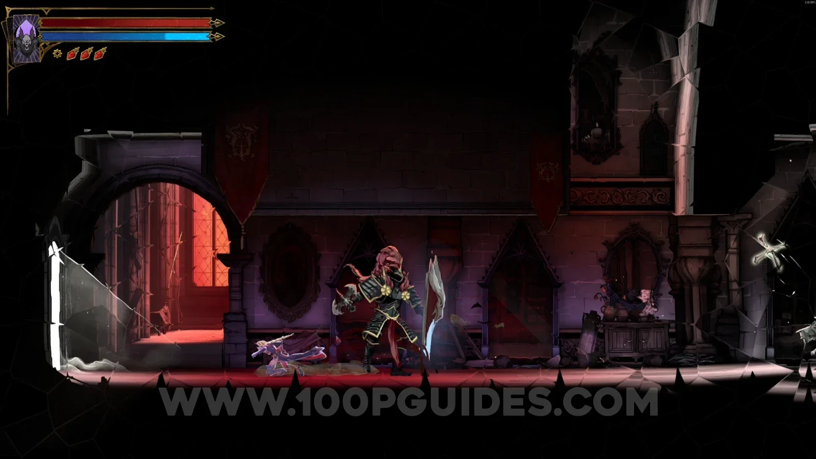 Castlevania Belmonts Curse Hall of Mirrors: the door on the left and the platform below