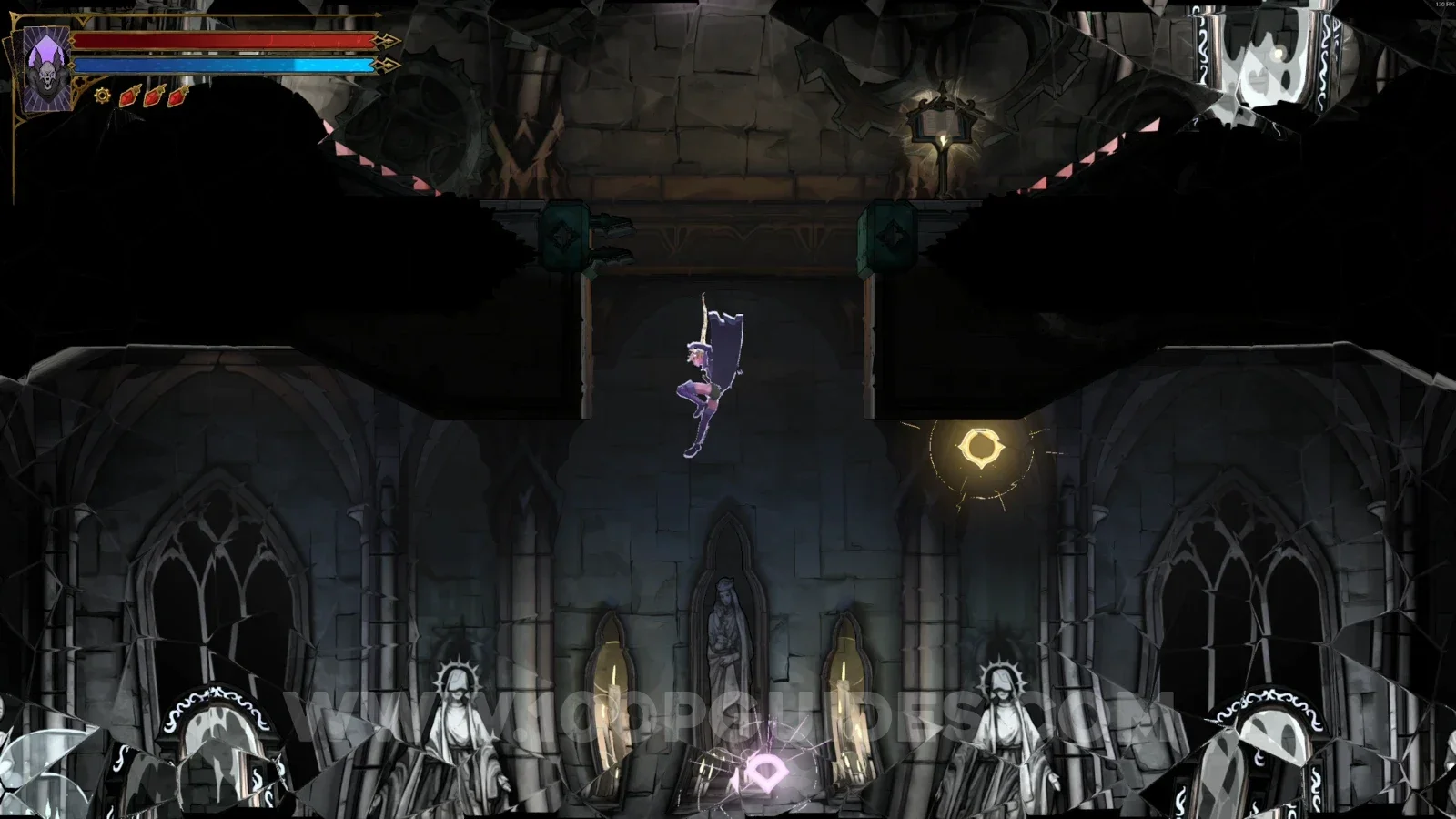 Castlevania Belmonts Curse Hall of Mirrors: falling down after dropping from the platform