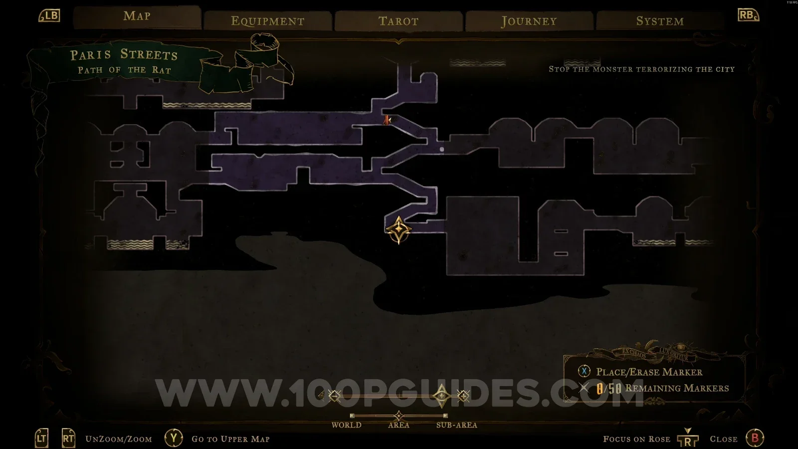 Castlevania Belmonts Curse Path Of The Rat: map marking the ghost with the clue The Fallen