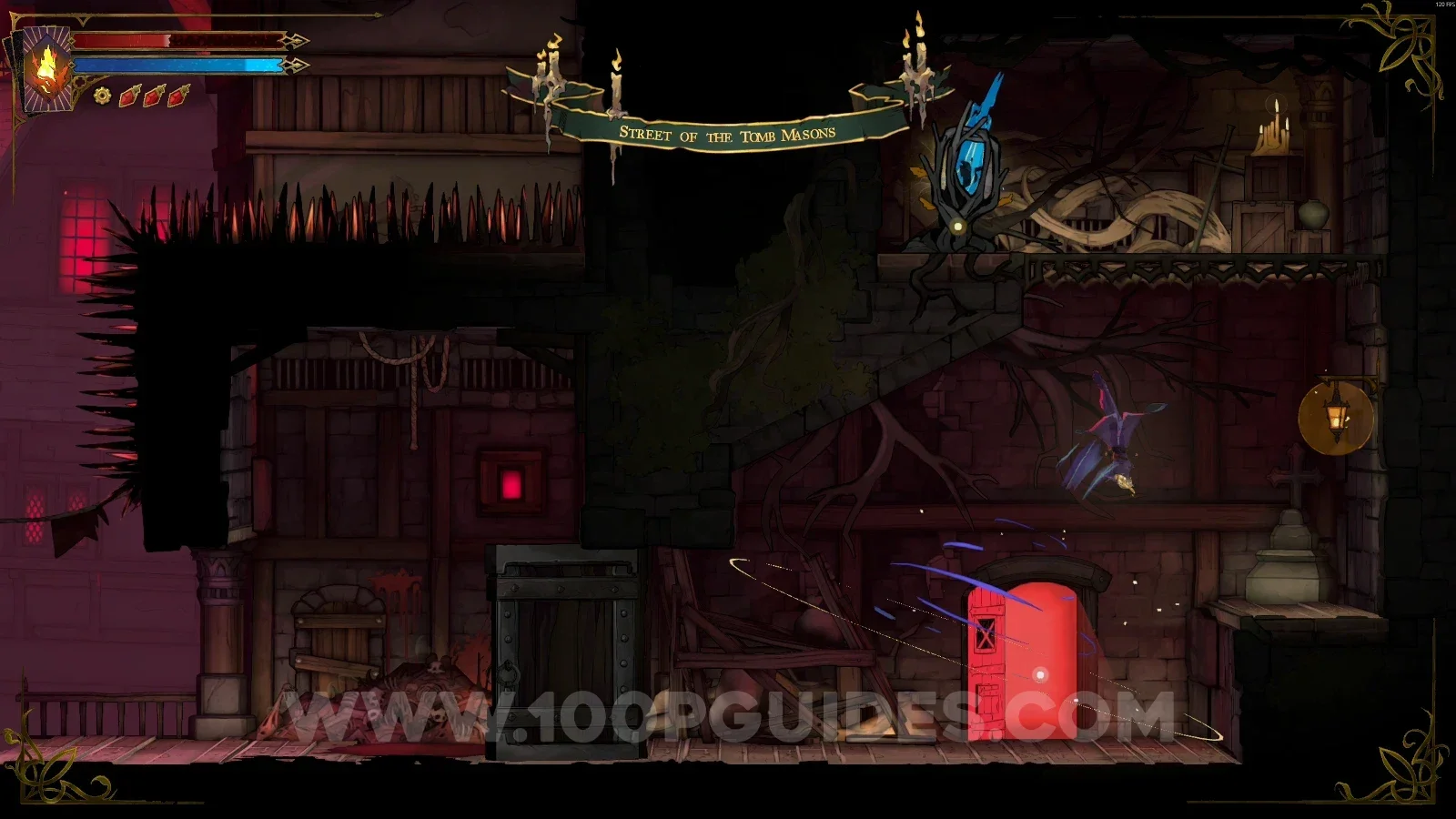 Castlevania Belmonts Curse Street Of The Tomb Masons: Wise Heart Fragment #1 up from the room's lower door
