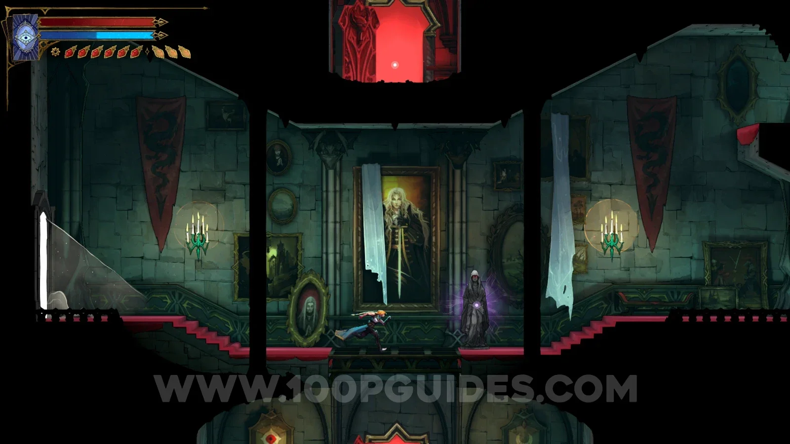 Castlevania Belmont's Curse: the Alucard Guides clue found in the Old Gallery of the Main Hall