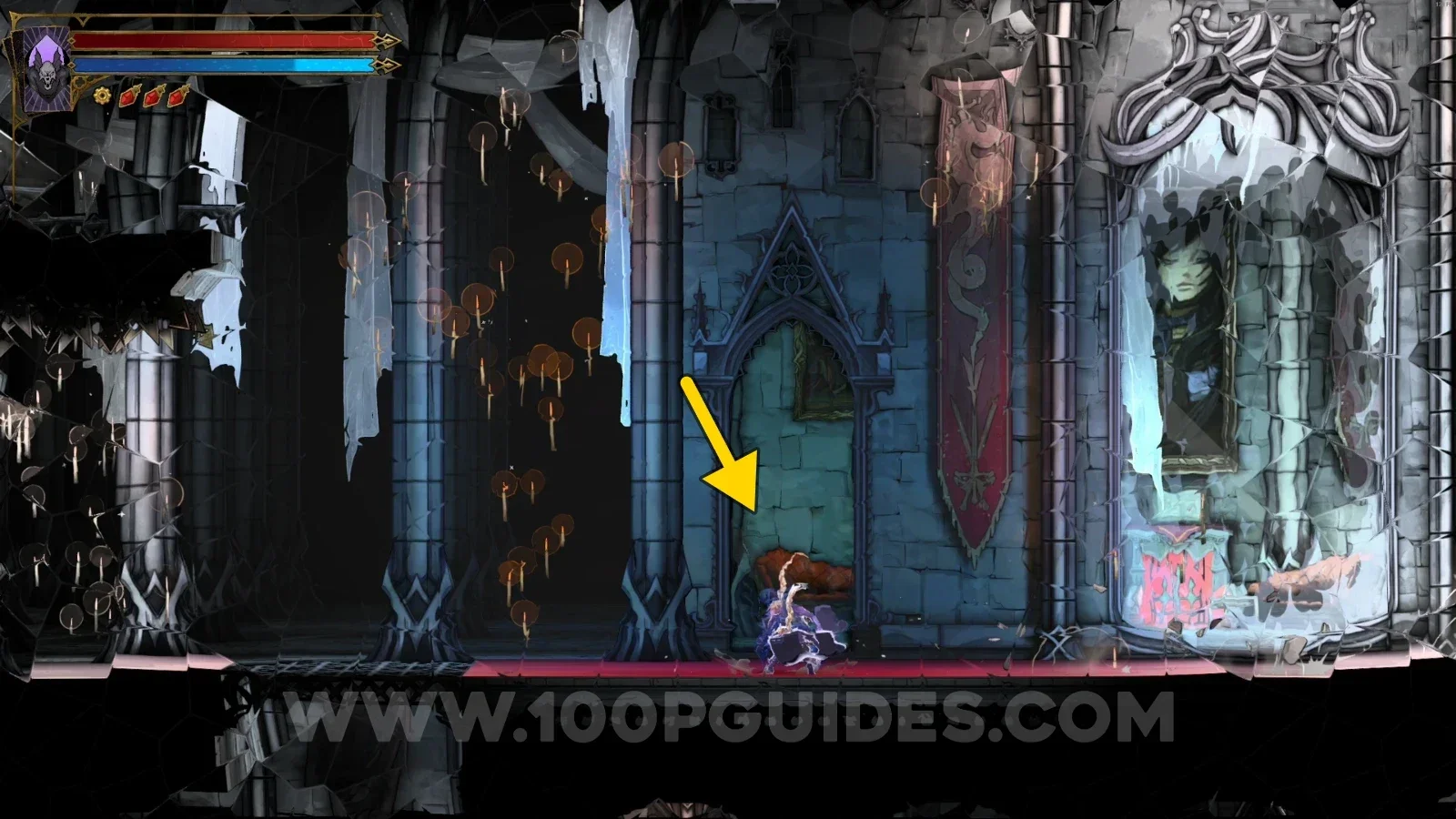 Castlevania Belmonts Curse Hall of Mirrors: the large central mirror and the small mirror on the left to crouch at