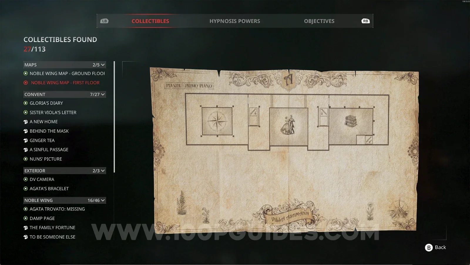 Remothered: Red Nuns Legacy Map #2: Noble Wing Map First Floor collectible