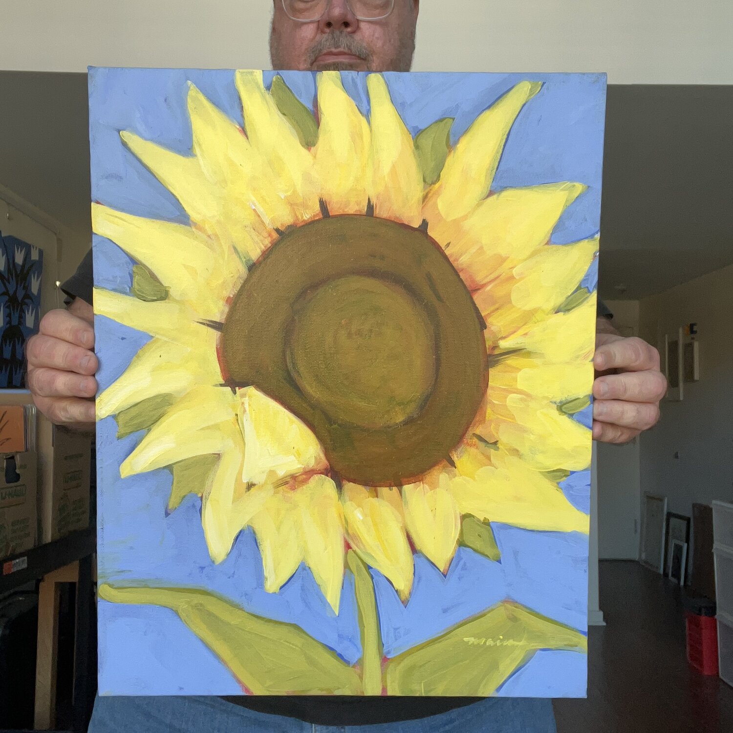 painting . Sunflower Blue . 20” x 16” . acrylic on canvas . 2012