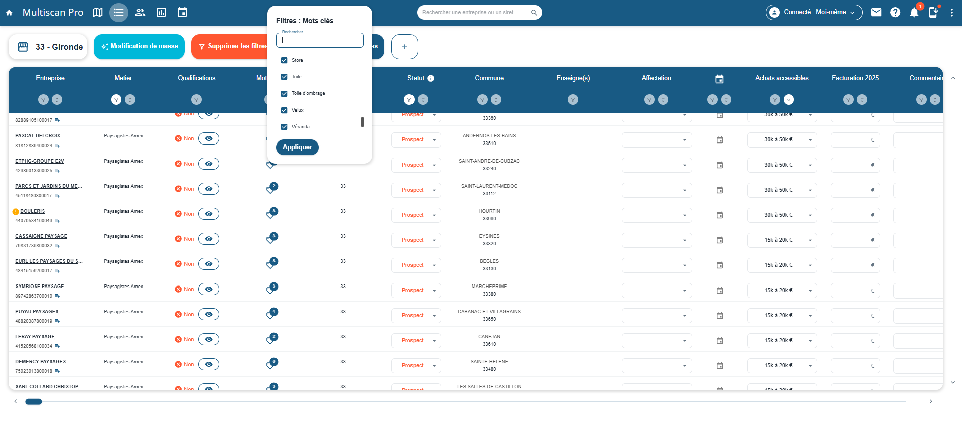 Estimation du potentiel d’achats dans MultiScan Pro