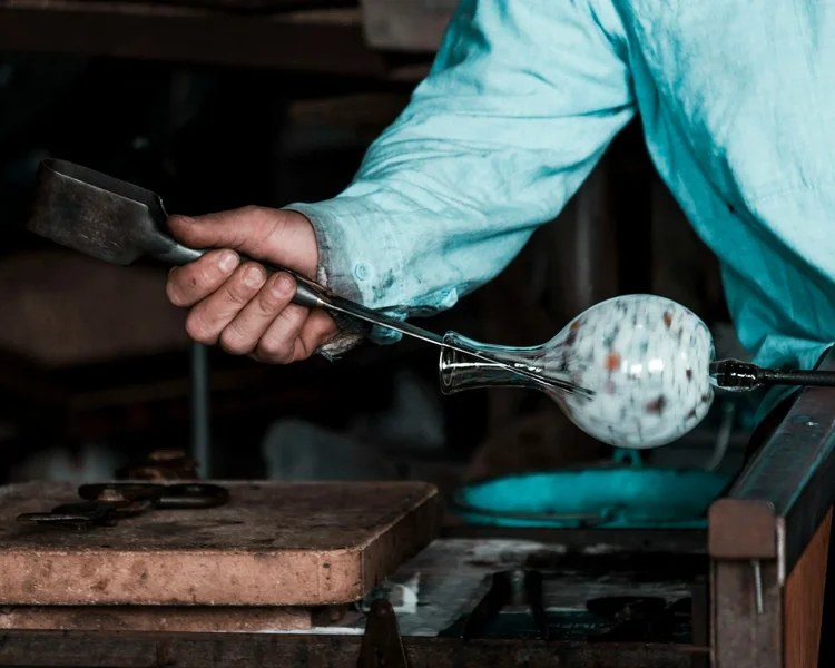 Glass blowing one of the features at Ars Fest in North Creek