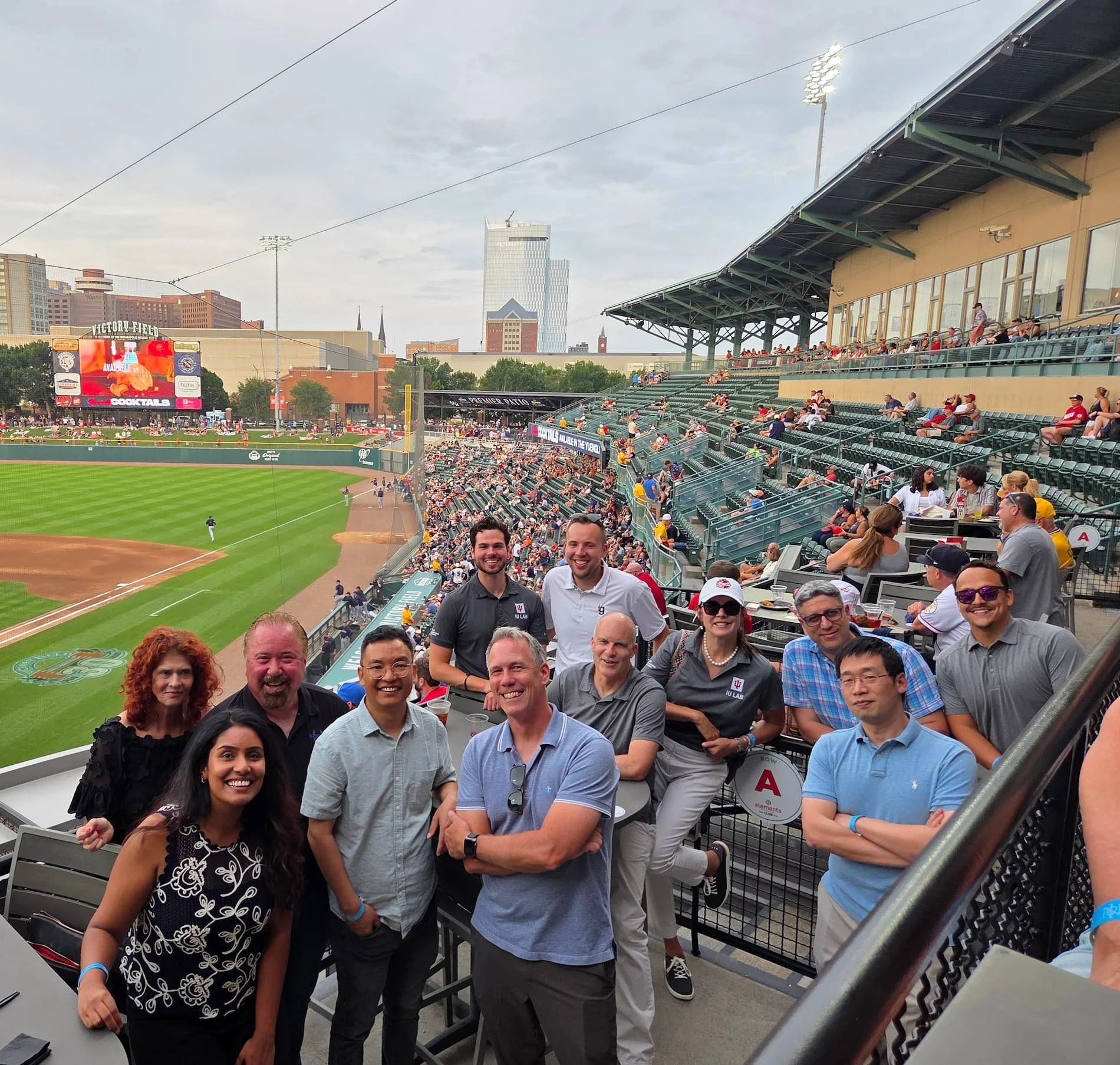 IU LAB Pre-Accelerator cohort at a baseball game in Indianapolis