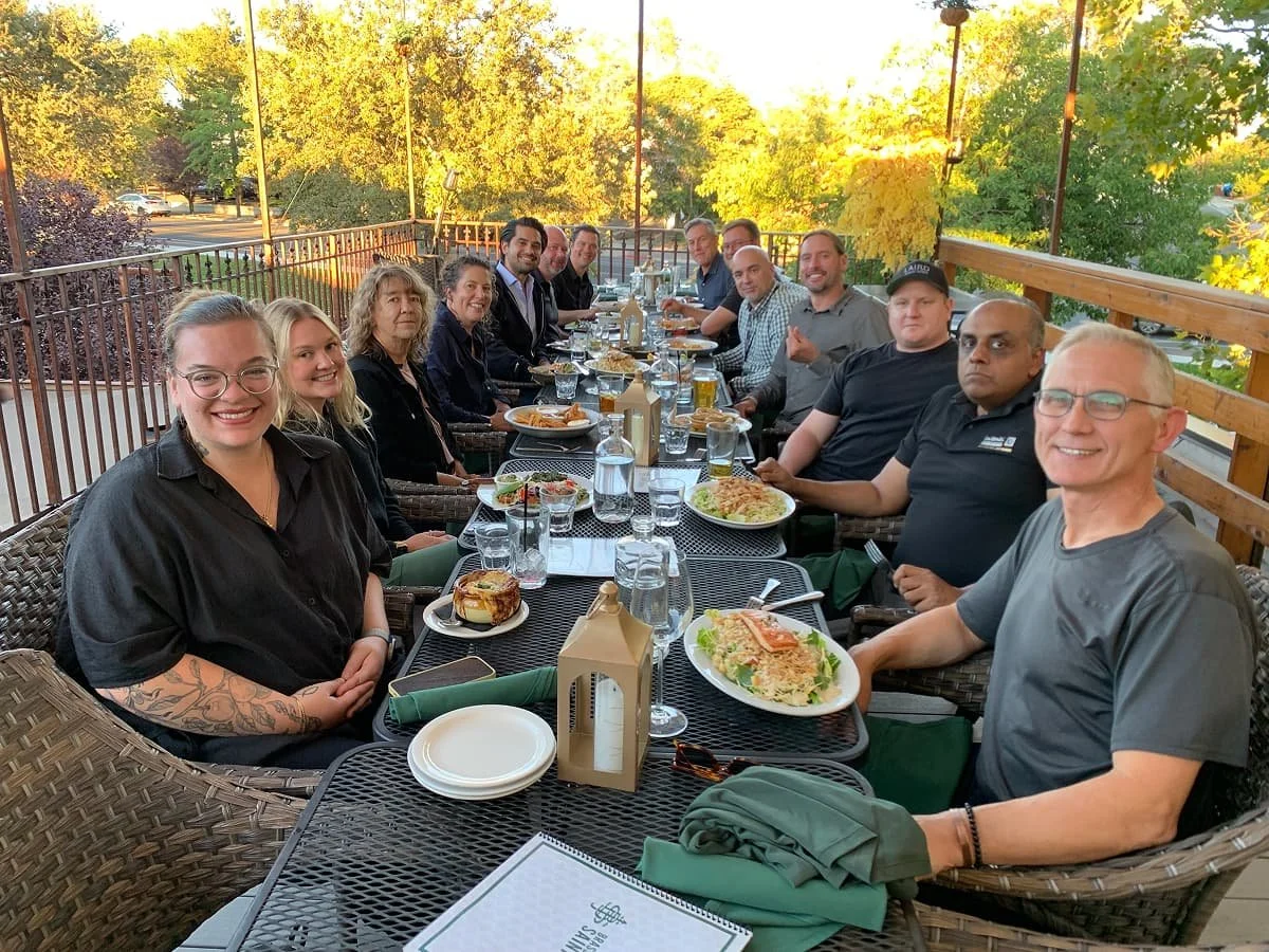 Cohort dinner on a patio during the program