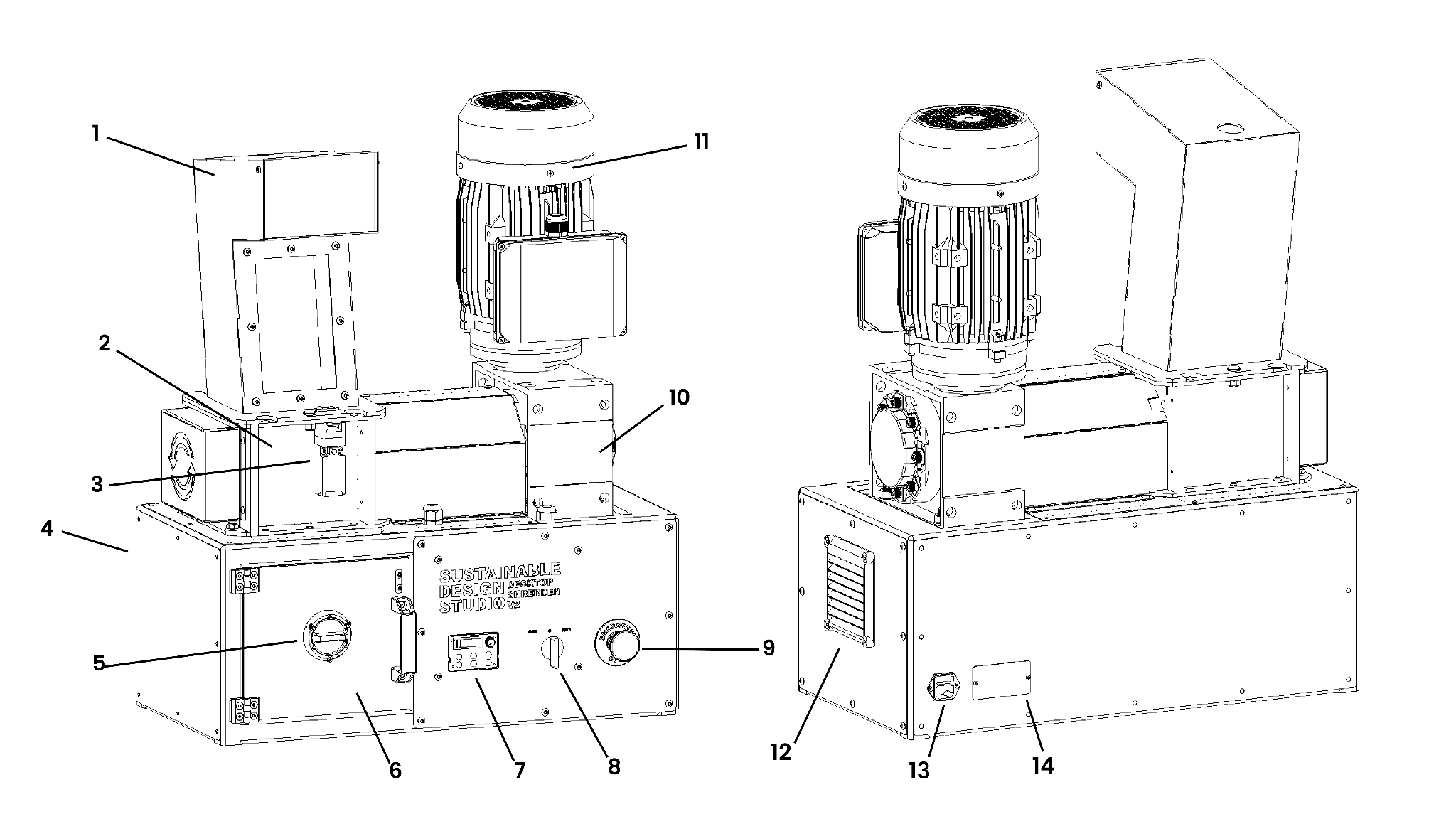 Desktop Shredder V2 components diagram