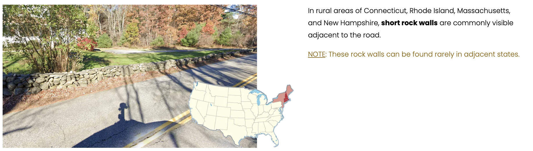 Stone wall distribution map