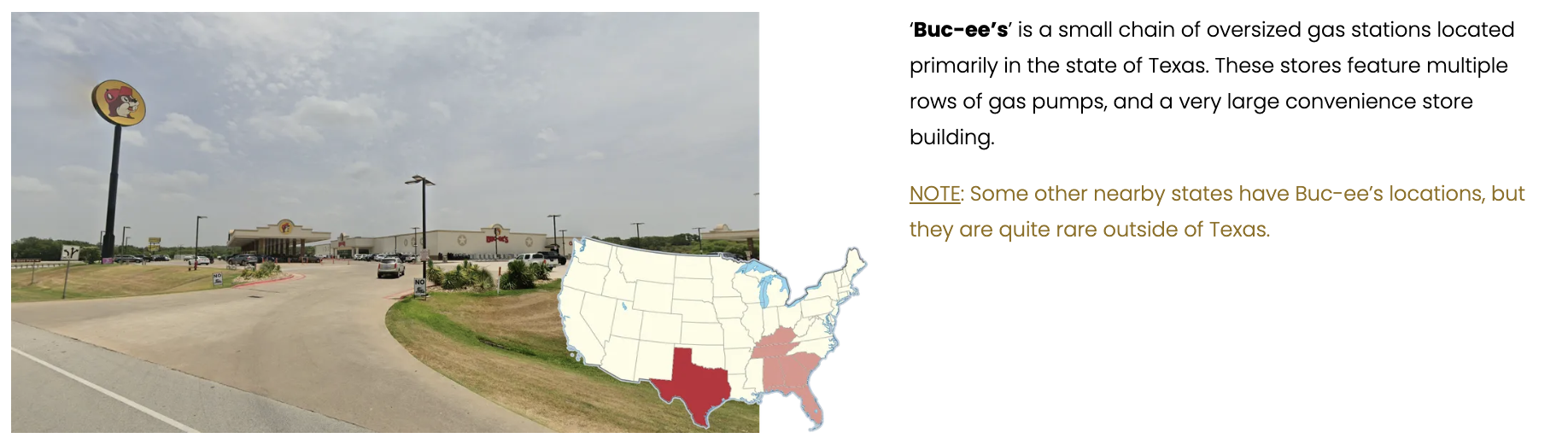 Buc-ee's locations map