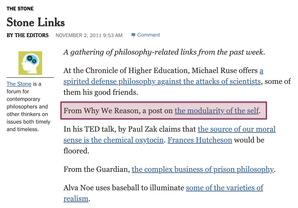 New York Times "The Stone" screenshot