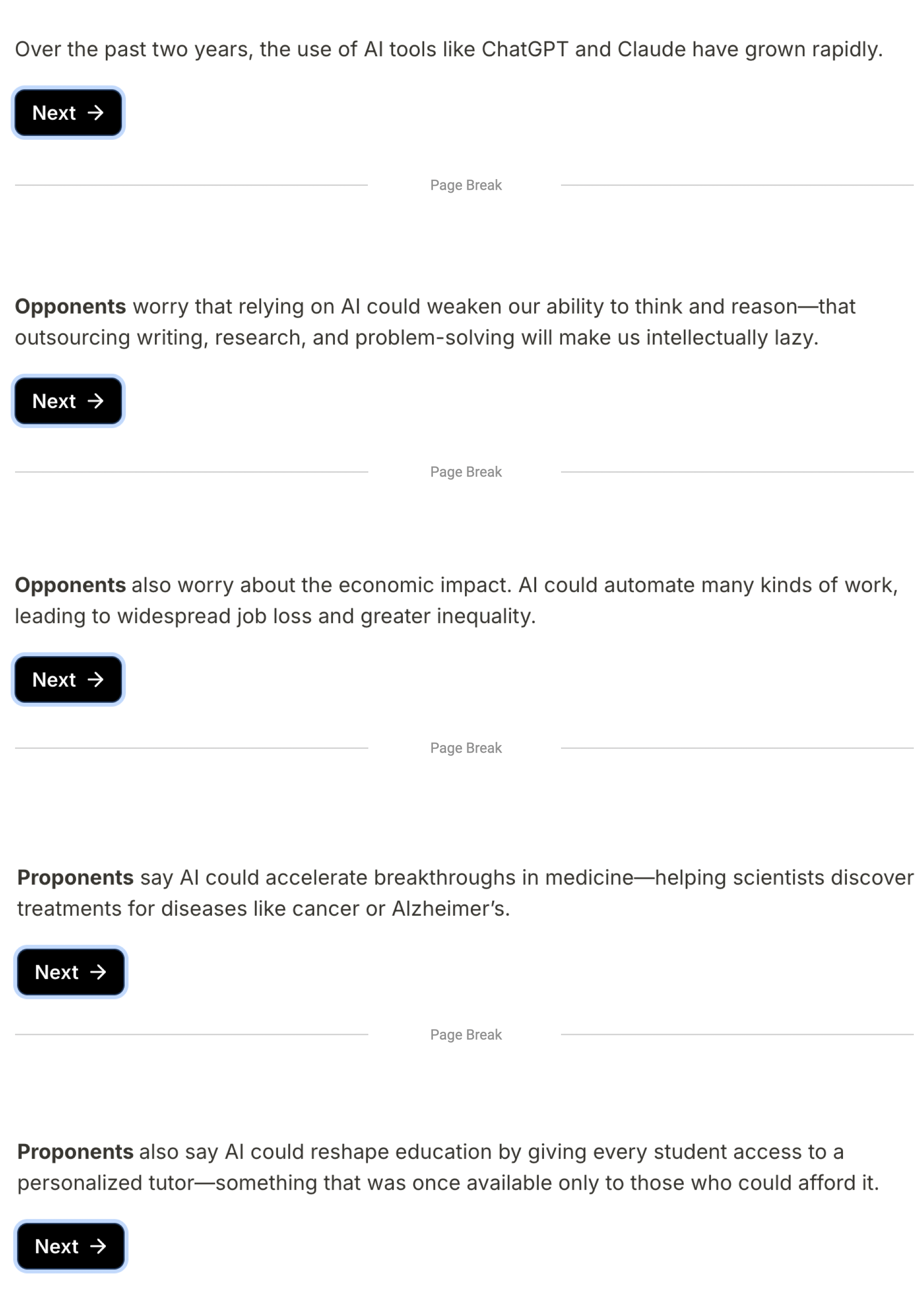 First half of the AI survey