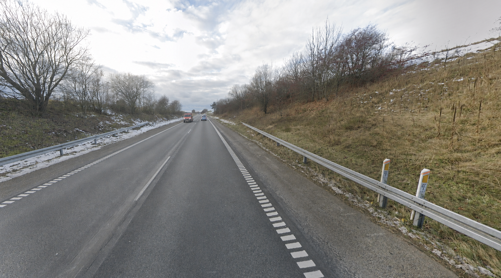 Street-level GeoGuessr view in Denmark, plain