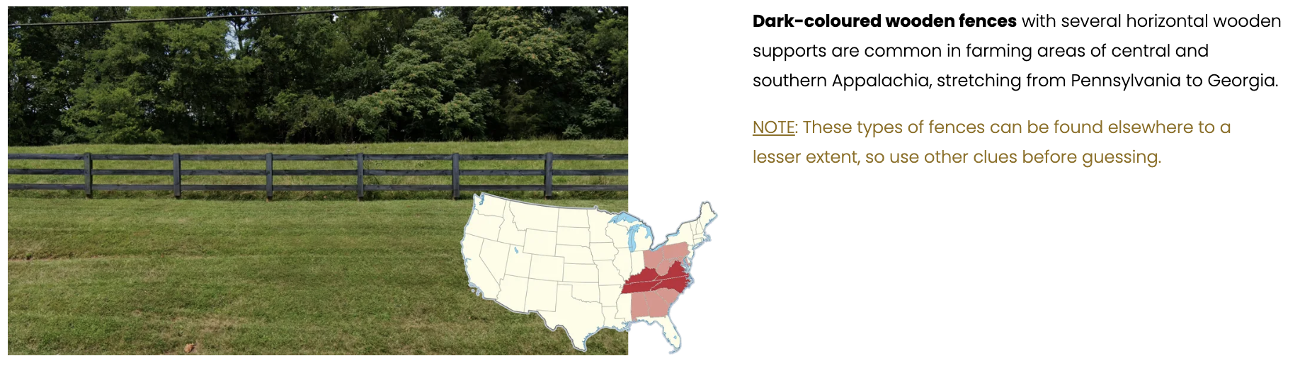 Dark wooden fence distribution map