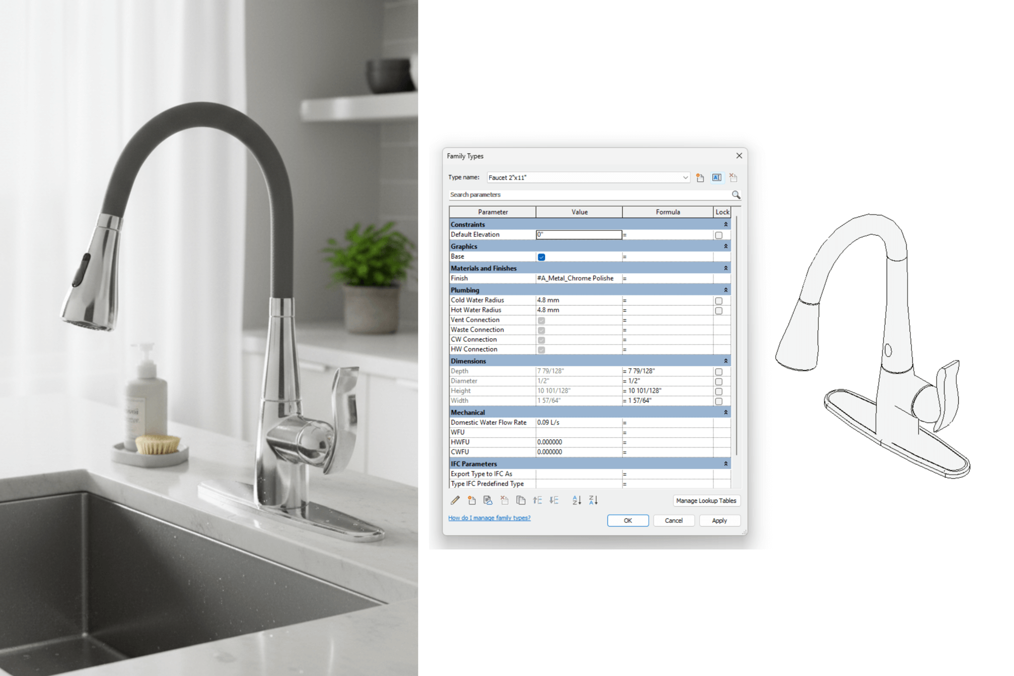 4 Faucet Revit Family Creation