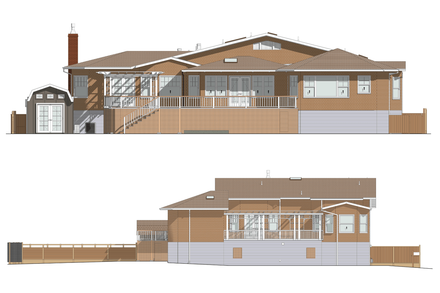 Architectural Modeling Single Family Renovation Elevation 1