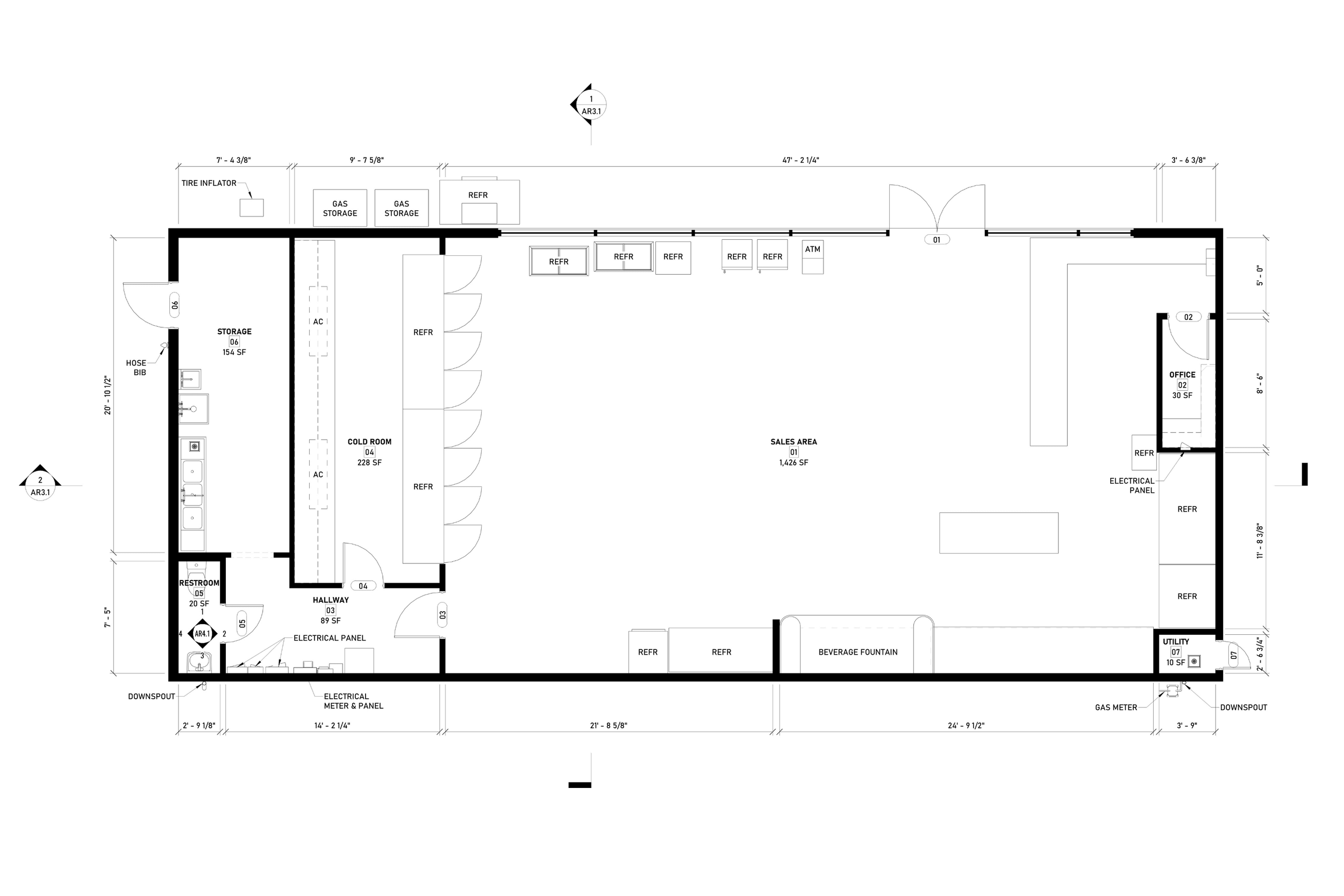 Scan to bim project Gas Station Floor Plan