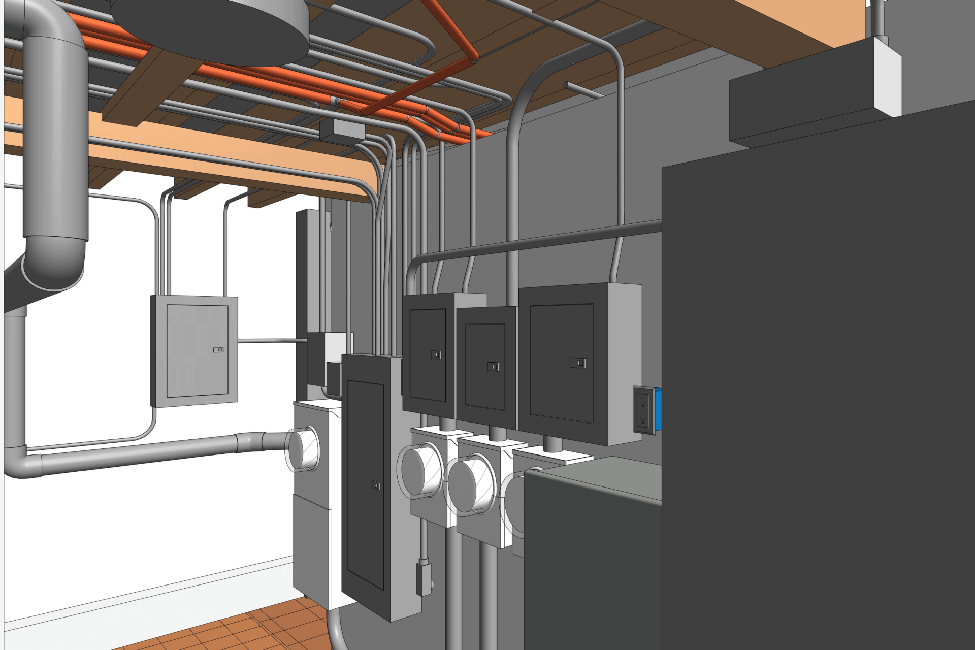 Electrical BIM project Restaurant-4