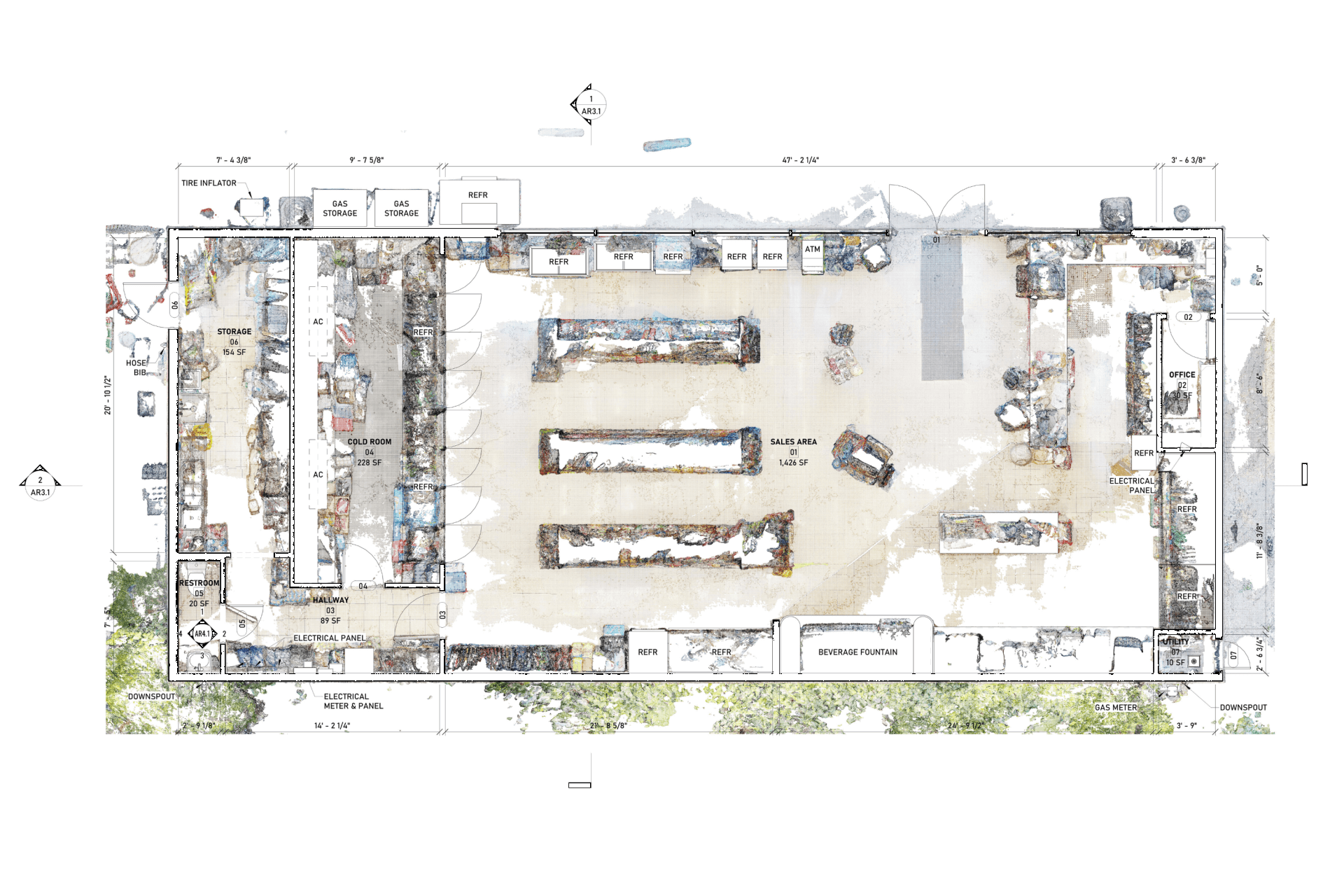 Scan to bim project Gas Station Floor Plan 1 2