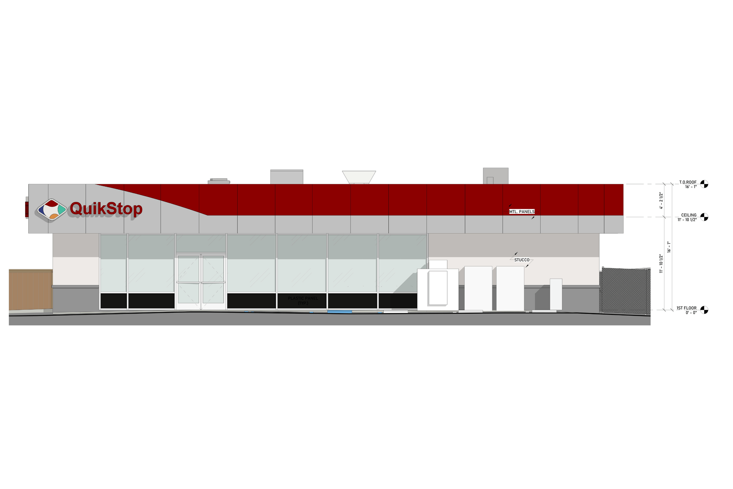 Scan to bim project Gas Station Elevation 1 3
