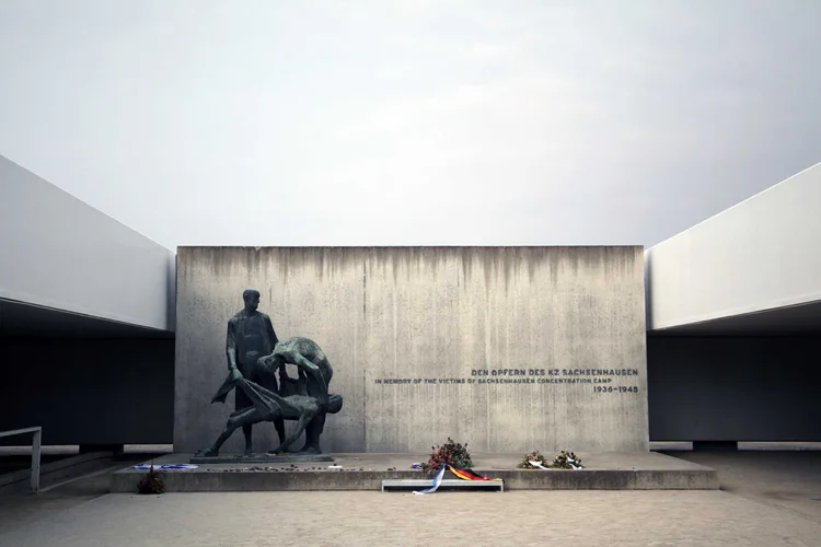 Memorial sculpture at the site of Station Z, the extermination site at Sachsenhausen Memorial