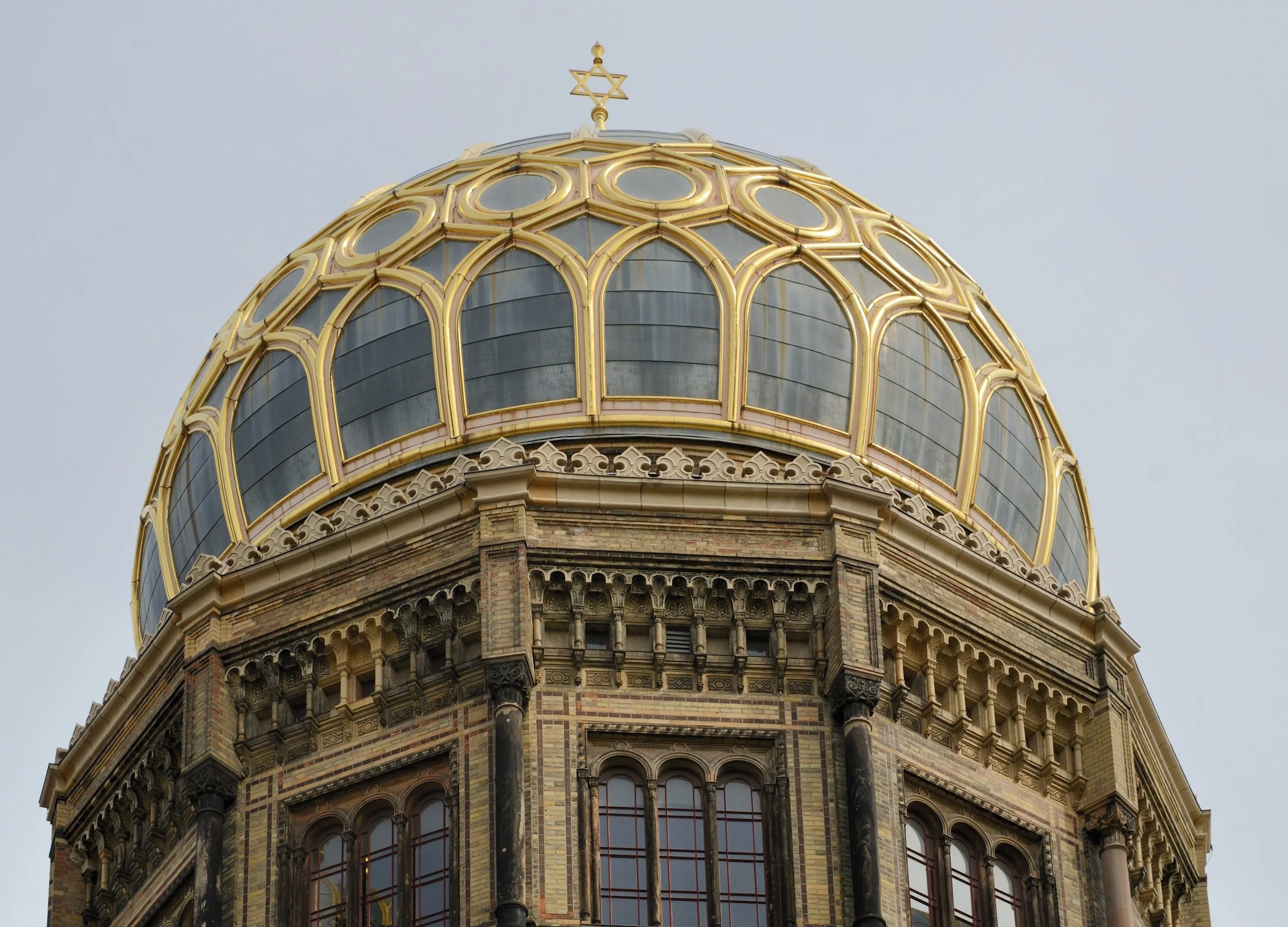 Dome of the New Synagogue in Berlin, connected to Jewish history and memory on the WWII and Third Reich walking tour