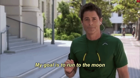 White Man in a green shirt says he's gonna run to the moon. 

He's never gonna run to the moon if he's constantly grinding, I can tell you that much.