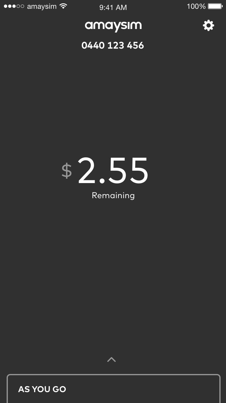 Screenshot of an Amaysim non-data plan
