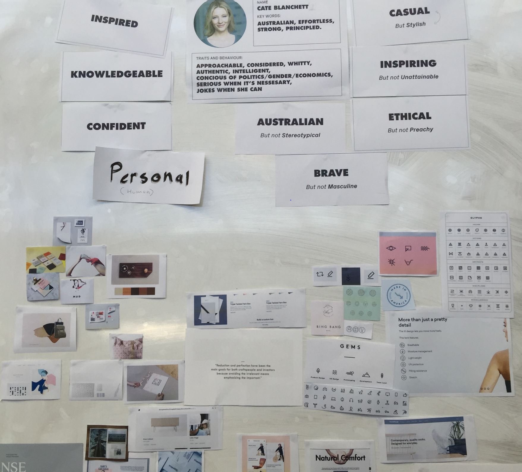 photo of a brand moodboard.