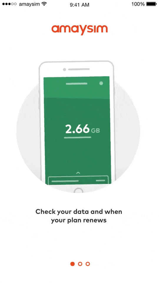 Gif of the onboarding flow for the Amaysim app