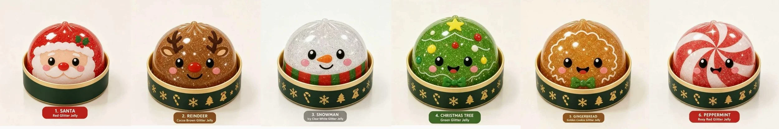 Christmas Maltose Bun Squishy - 6 Characters